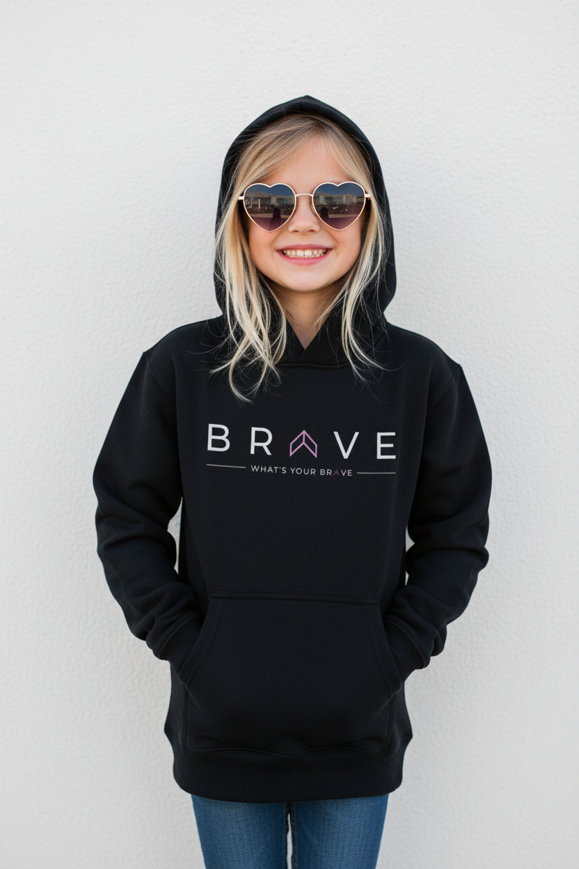 Youth BRAVE Hoodie with Pink