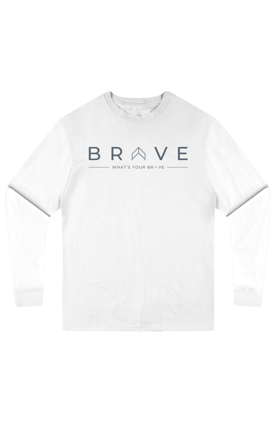 Adult BRAVE Long Sleeve Tee Slate Logo