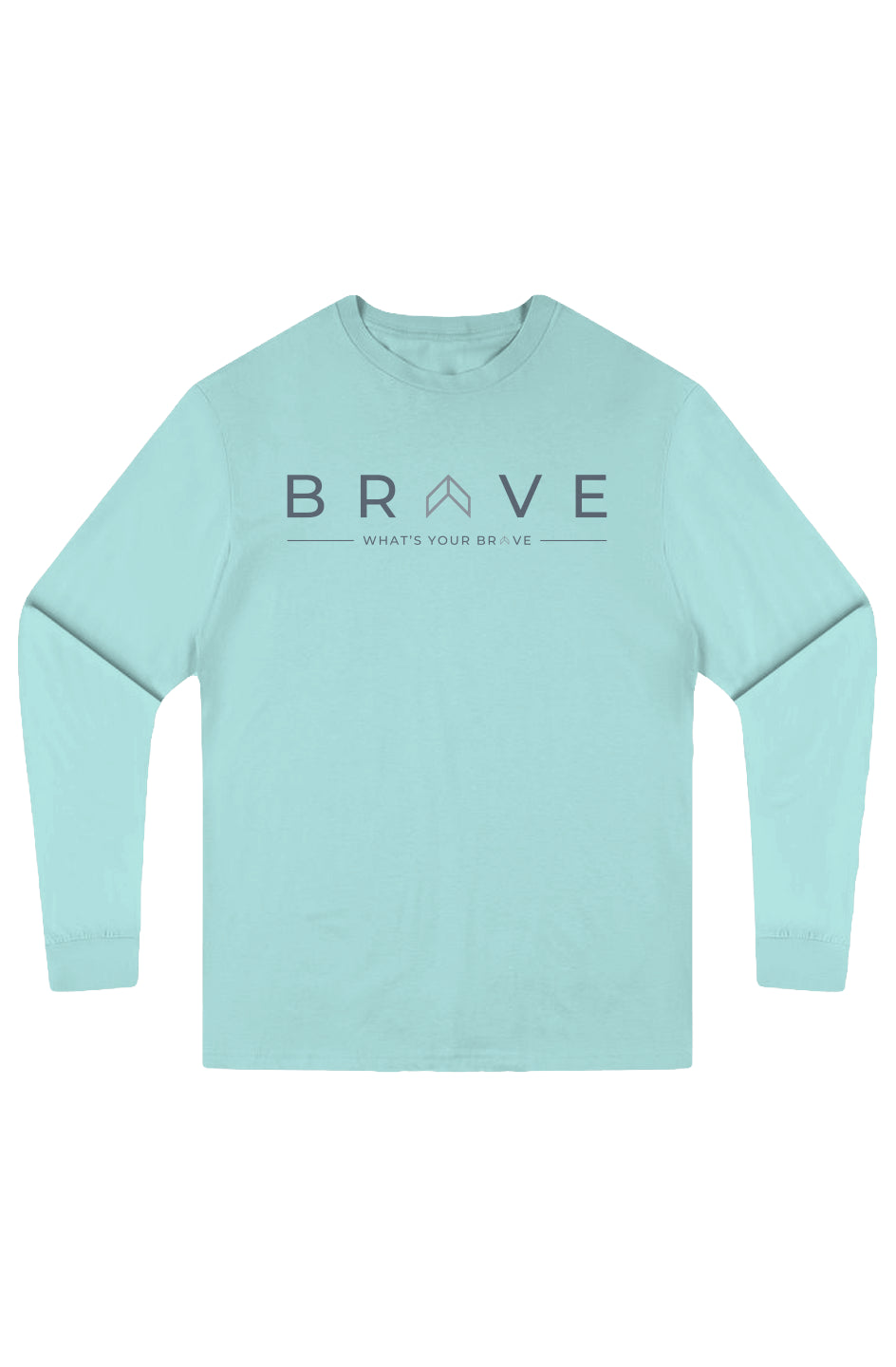 Adult BRAVE Long Sleeve Tee Slate Logo
