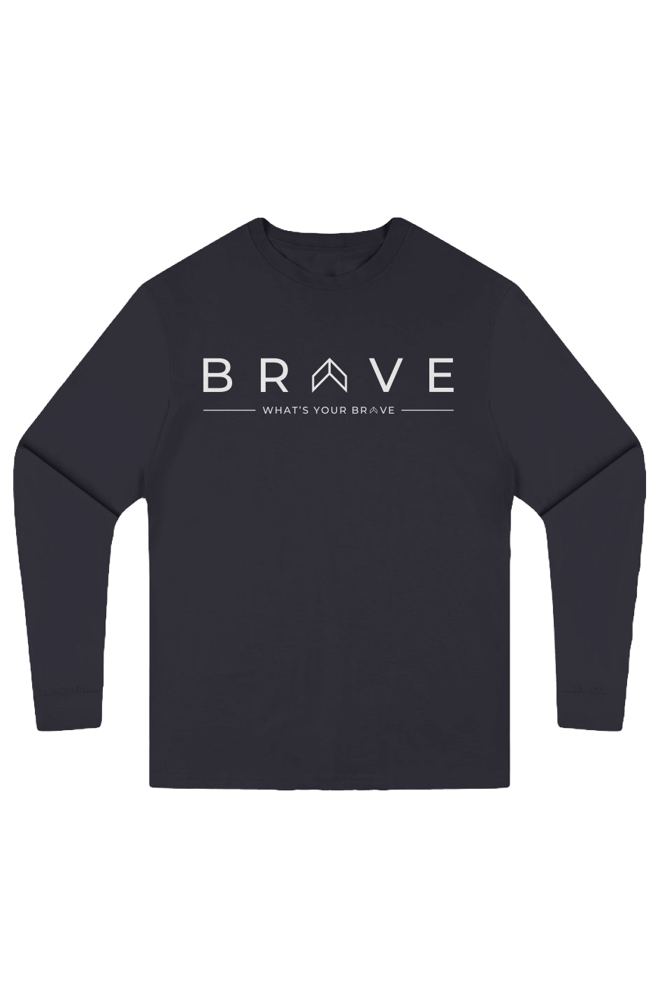 Adult BRAVE Long Sleeve Tee White Logo