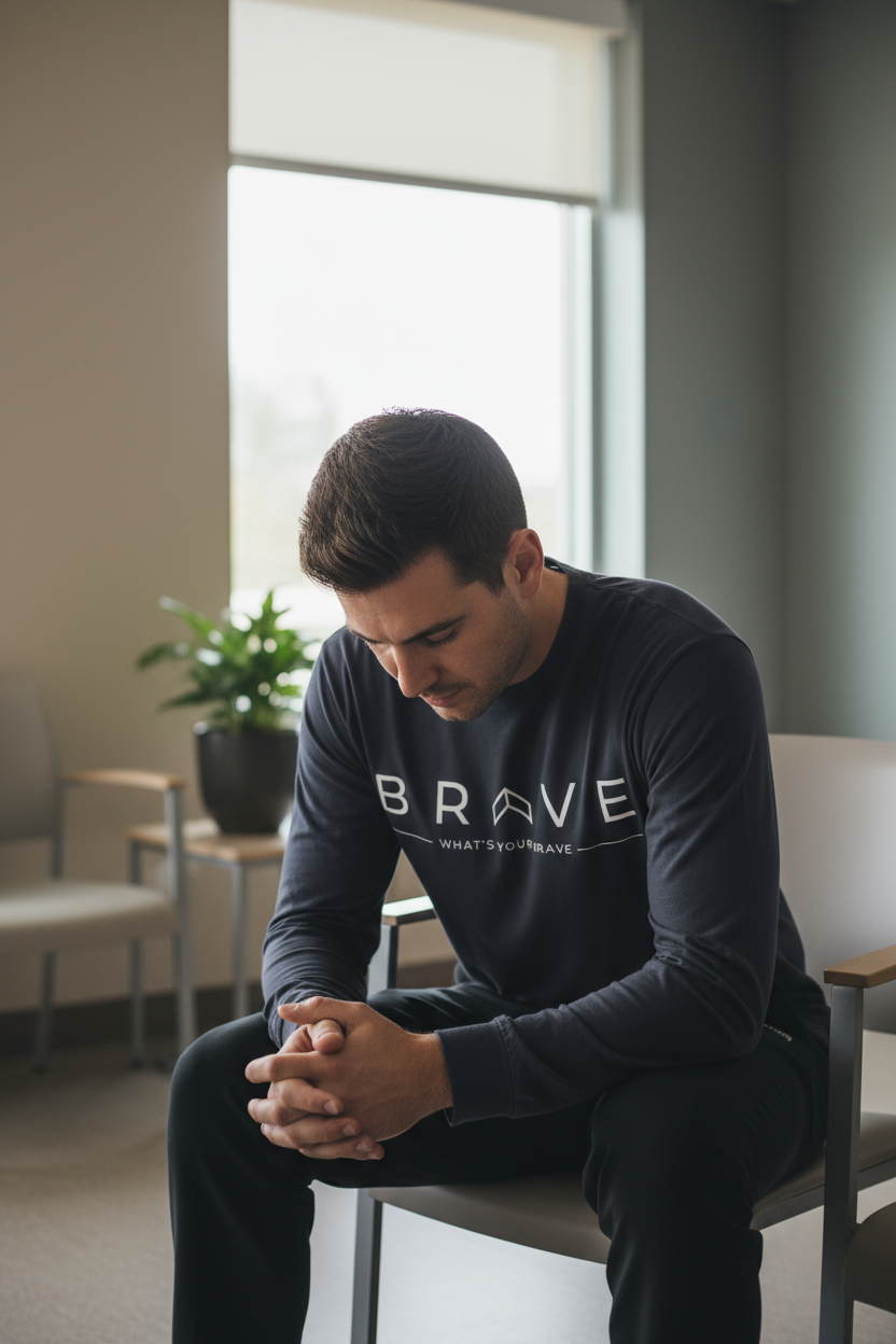 Adult BRAVE Long Sleeve Tee White Logo