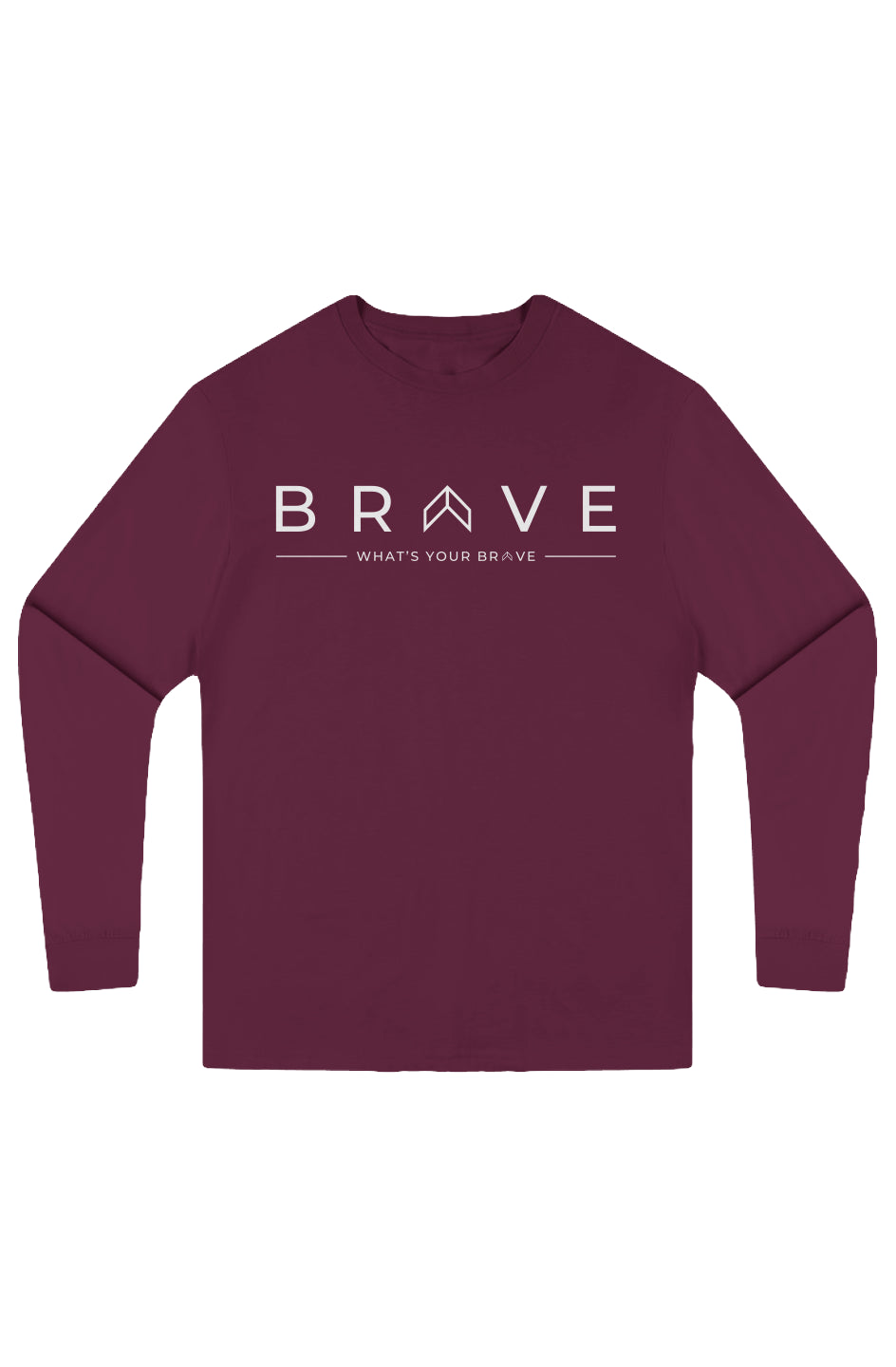 Adult BRAVE Long Sleeve Tee White Logo