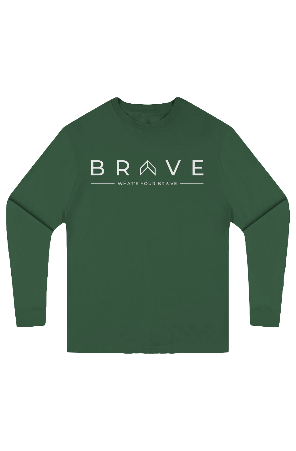Adult BRAVE Long Sleeve Tee White Logo