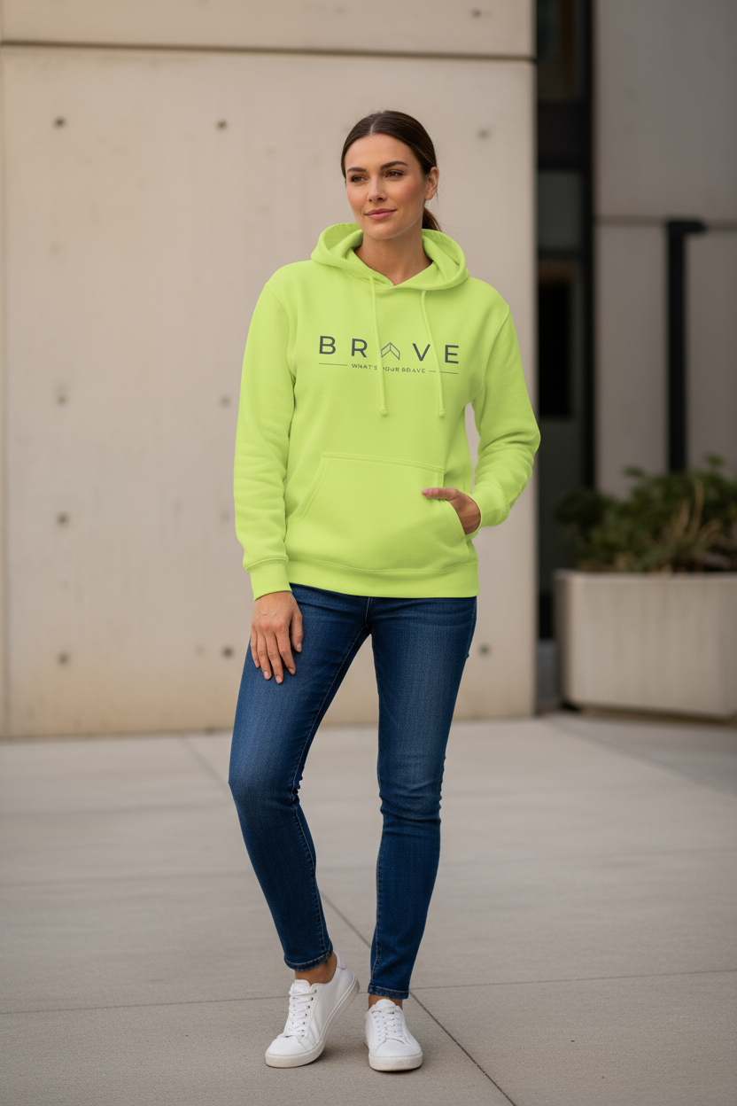 Adult BRAVE Neon Yellow Hoodie