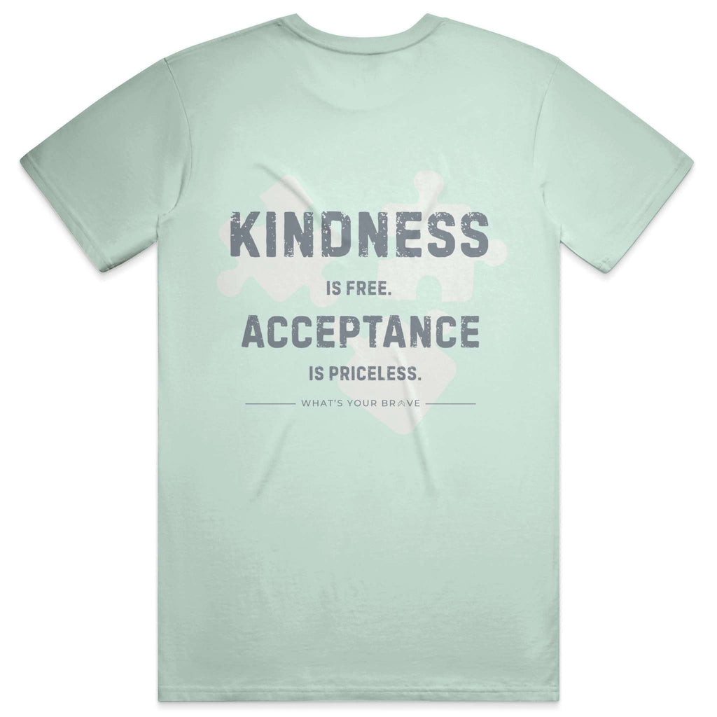 Adult BRAVE Short Sleeve Kindness Acceptance Mint Tee 