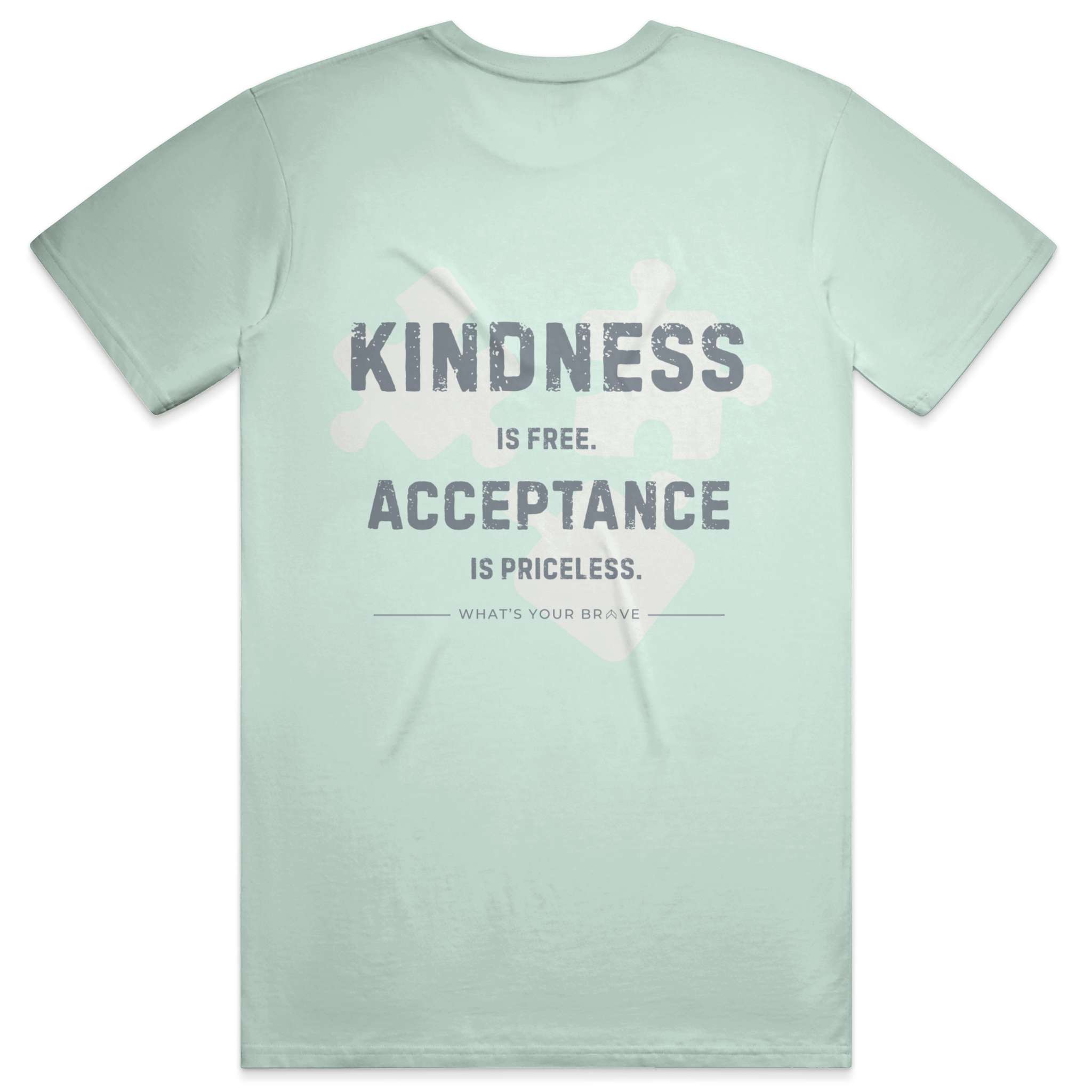 Adult BRAVE Short Sleeve Kindness Acceptance Mint Tee 