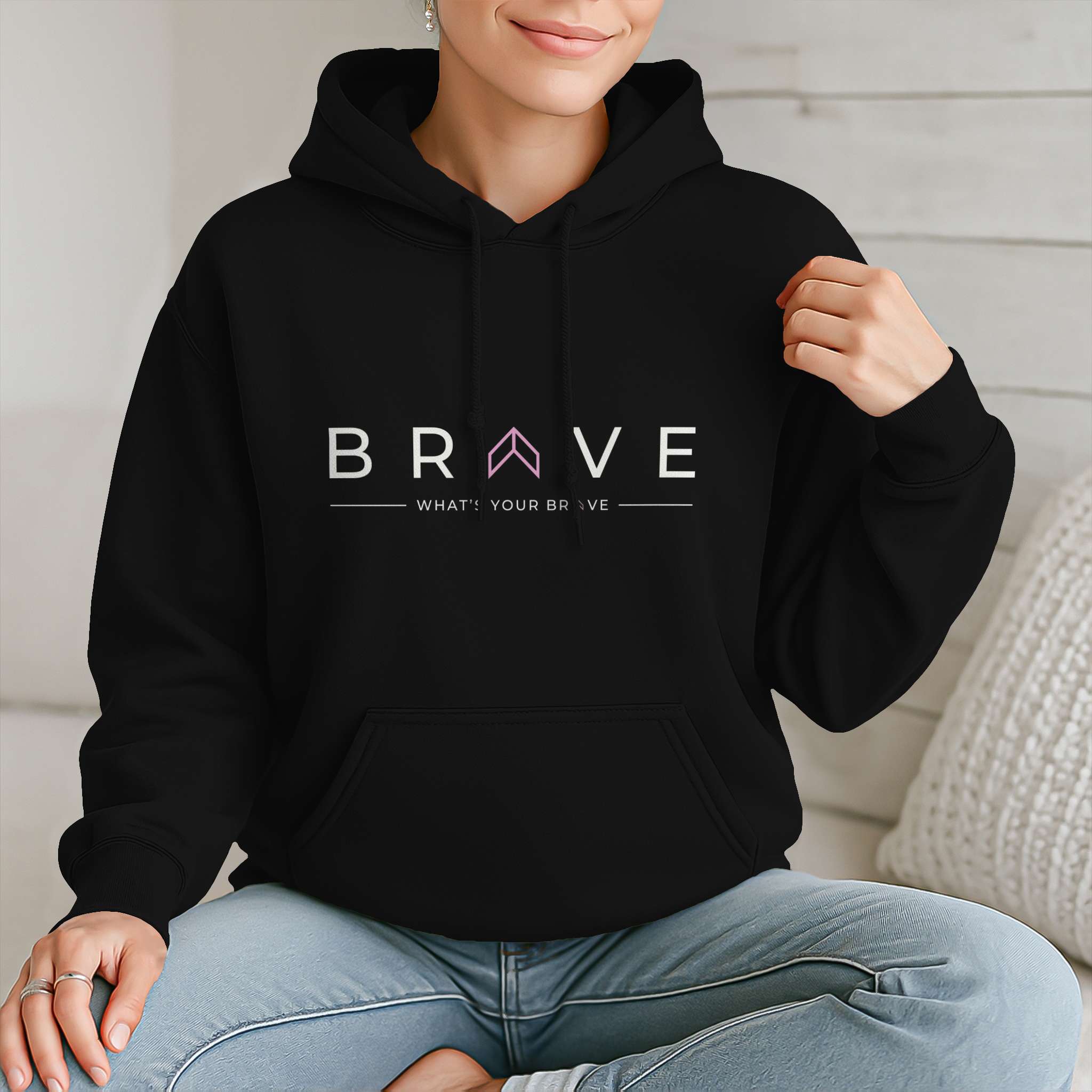 Adult BRAVE Hoodie with Pink