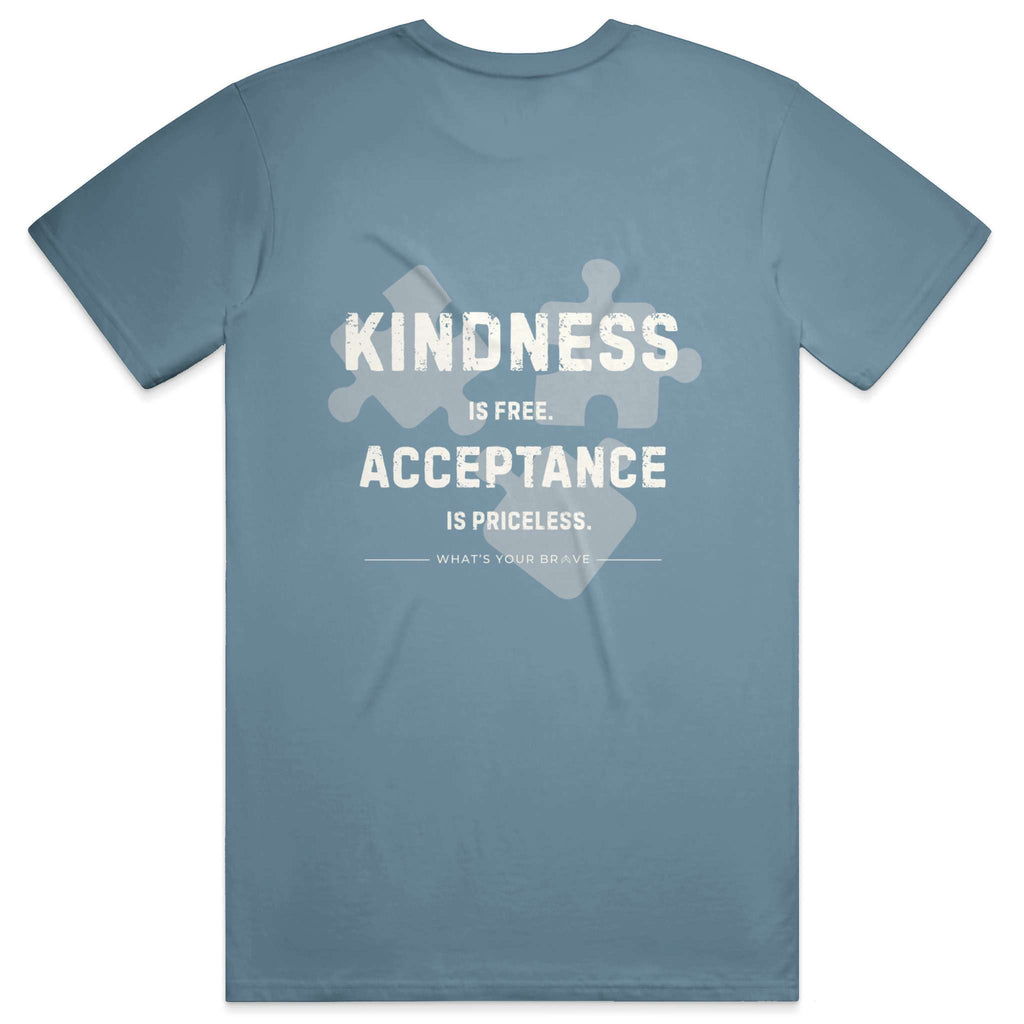 Adult BRAVE Short Sleeve Kindness Acceptance Blue