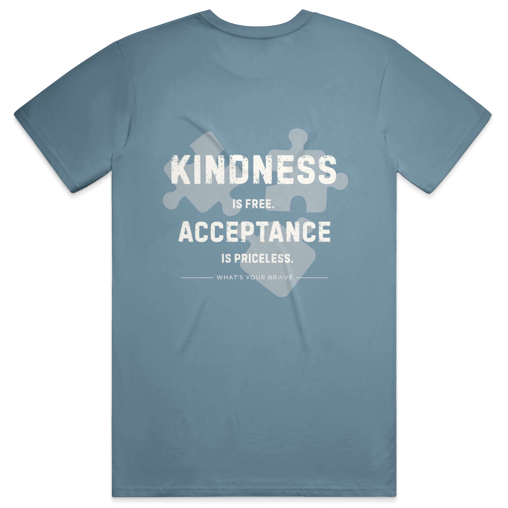 Adult BRAVE Short Sleeve Kindness Acceptance Blue