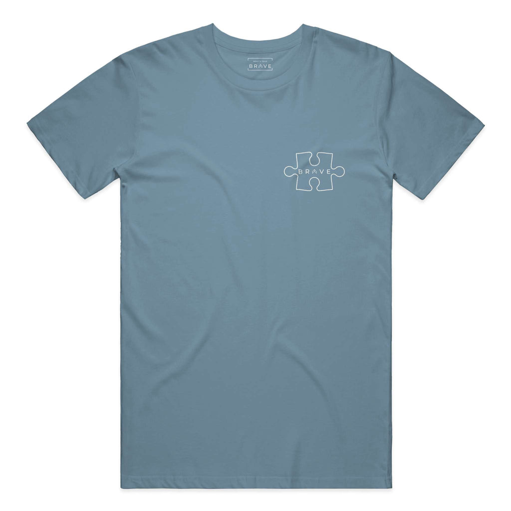 Adult BRAVE Short Sleeve Kindness Acceptance Blue