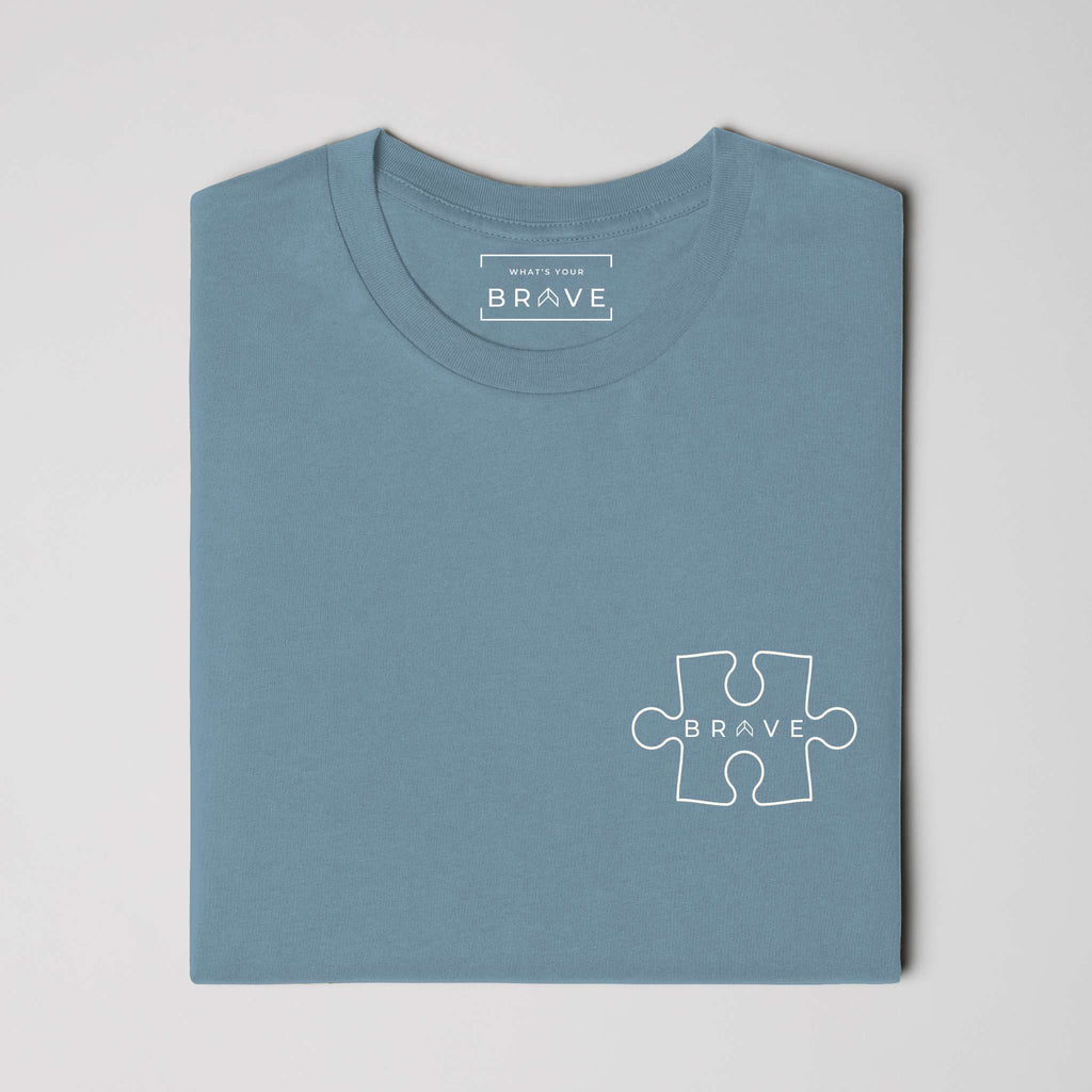 Adult BRAVE Short Sleeve Kindness Acceptance Blue